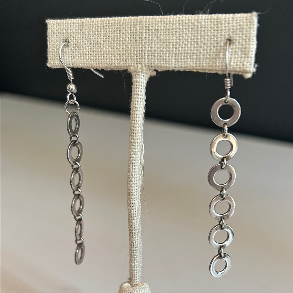 EUC Elegant Sterling Silver 925 Hoop Dangling Earrings
